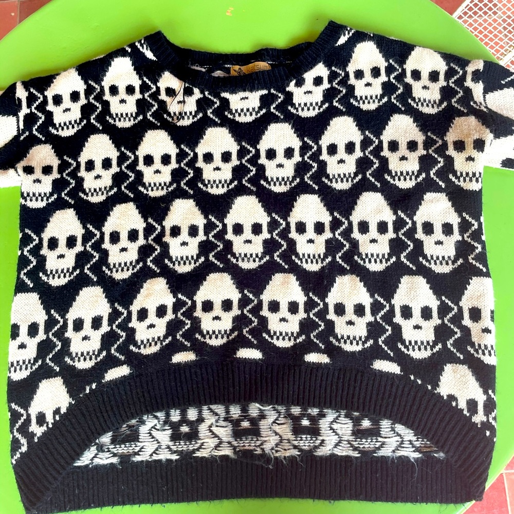 Knit skeleton sweater